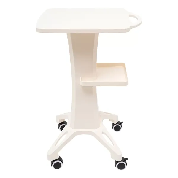 Carro de belleza para salón de belleza, color blanco, carro de cosmética, carro de trabajo, carrito de 2 capas