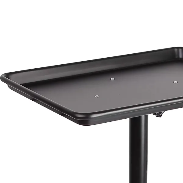 Carro de peluquería con ruedas, altura ajustable, carrito de belleza, carro de salón de aluminio (70-110 cm, color negro)