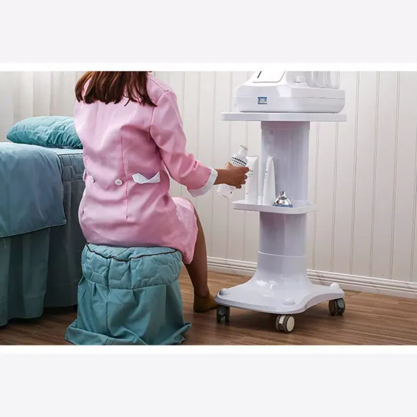 Carrito de trabajo con 4 ruedas, mango cómodo, gran capacidad de carga, rueda universal silenciosa, uso flexible (blanco)