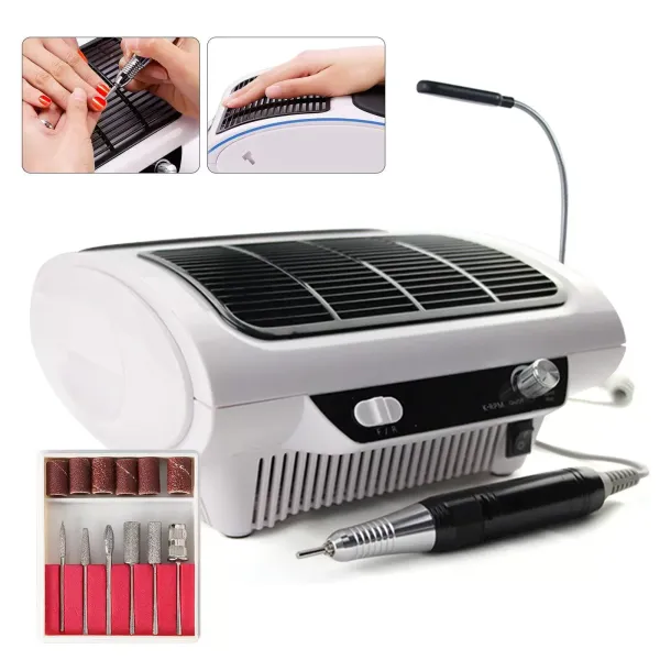 3 en 1 Herramienta Multifuncional para decoración de uñas, Lima de uñas eléctrica con 6 Accesorios/Lámpara LED/Pedal de pie/Filtro 3 en 1 Herramienta Multifuncional para decoración de uñas, Lima de uñas eléctrica con 6 Accesorios/Lámpara LED/Pedal de pie/Filtro
