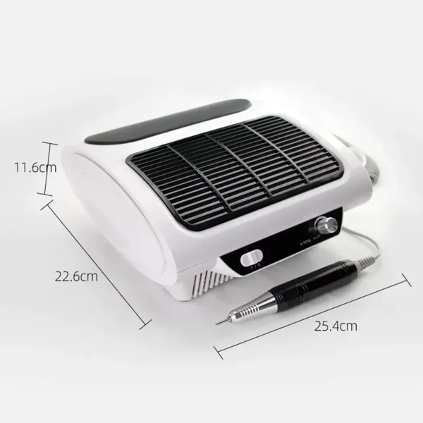 3 en 1 Herramienta Multifuncional para decoración de uñas, Lima de uñas eléctrica con 6 Accesorios/Lámpara LED/Pedal de pie/Filtro