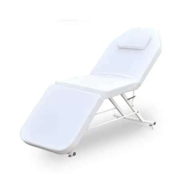 CNCEST Cama de masaje plegable, 182 cm, SPA, cama cosmética de PVC, 3 zonas, tumbonas, triples portátiles (blanco)