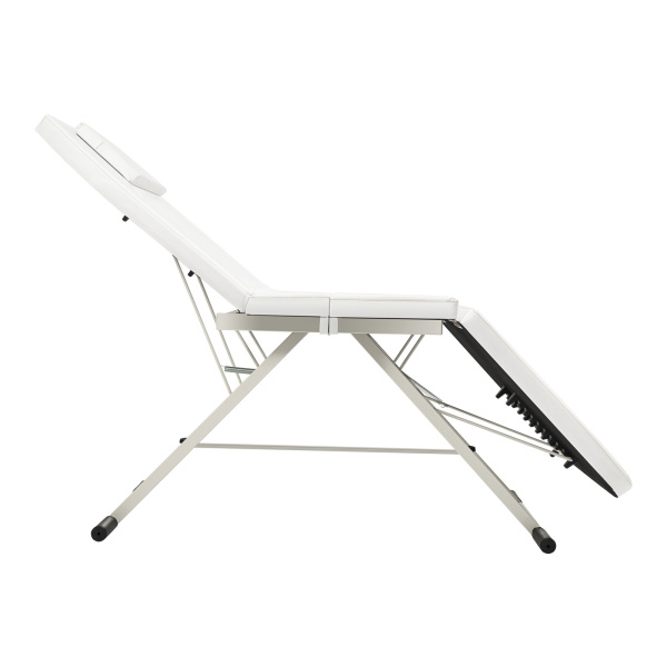 CNCEST Cama de masaje plegable, 182 cm, SPA, cama cosmética de PVC, 3 zonas, tumbonas, triples portátiles (blanco)