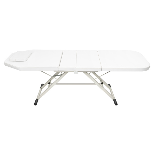CNCEST Cama de masaje plegable, 182 cm, SPA, cama cosmética de PVC, 3 zonas, tumbonas, triples portátiles (blanco)