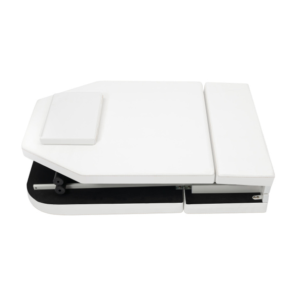 CNCEST Cama de masaje plegable, 182 cm, SPA, cama cosmética de PVC, 3 zonas, tumbonas, triples portátiles (blanco)
