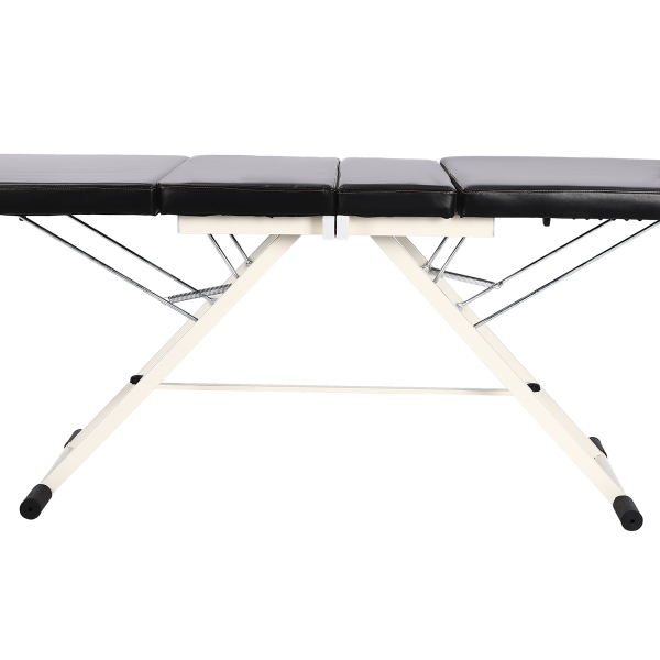 Camilla de masaje Cosmética de 3 secciones, plegable, 182 x 60 x 60 cm, spa, salón, cama de belleza, ligera y sólida, color negro