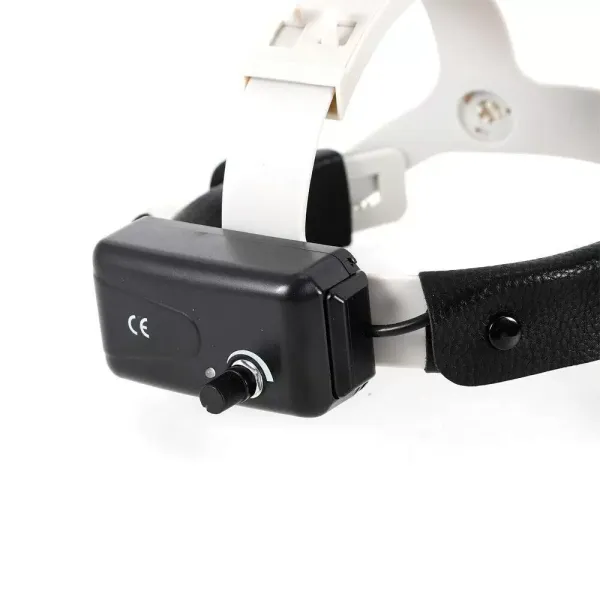 CNCEST Lupa montada en la cabeza + faro negro (cargado), 3,5 x 420 mm, LED dental