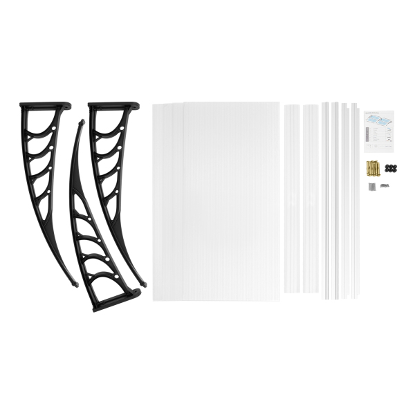 200 x 93 cm, marquesina para puerta de casa, con marco de polipropileno, resistente a la intemperie, para puertas, ventanas y escaparates