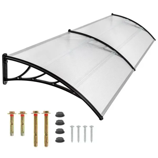 200 x 93 cm, marquesina para puerta de casa, con marco de polipropileno, resistente a la intemperie, para puertas, ventanas y escaparates
