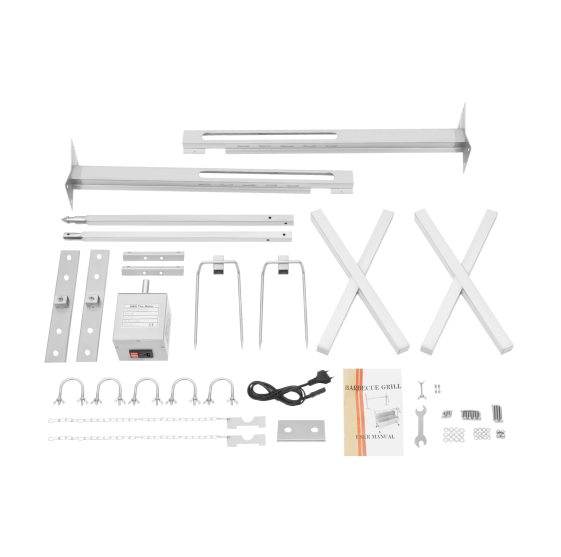 Pincho para barbacoa con motor de 25 W, de acero inoxidable, 30 kg ...