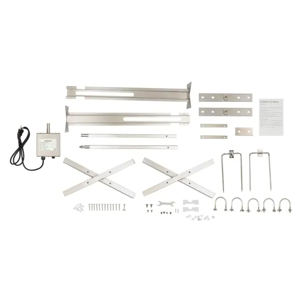 Pincho para barbacoa con motor de 25 W, de acero inoxidable, 30 kg, pincho giratorio de 21 pulgadas, para asador giratorio Pincho para barbacoa con motor de 25 W, de acero inoxidable, 30 kg, pincho giratorio de 21 pulgadas, para asador giratorio