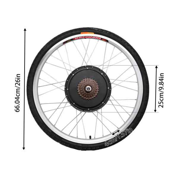 CNCEST Kit de conversión para bicicleta eléctrica, 48 V, 1000 W, 26 pulgadas, rueda trasera