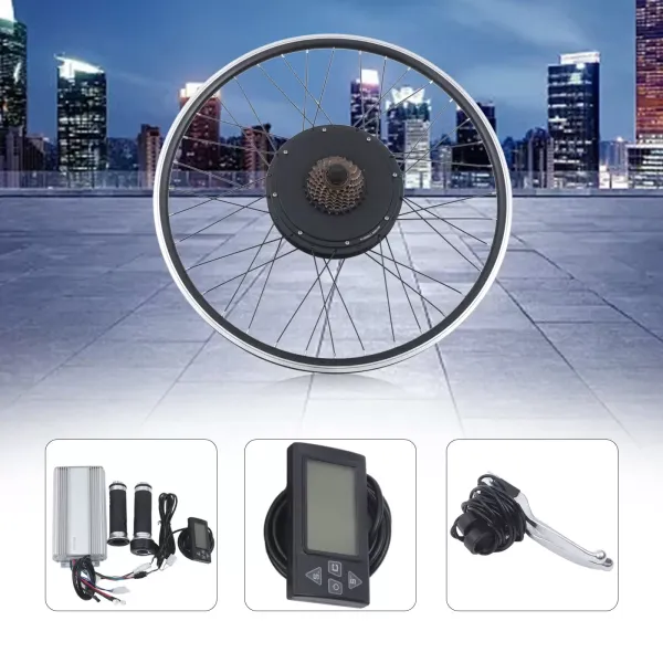 Kit de conversión para rueda trasera LCD para bicicleta eléctrica (48 V, 1500 W, 28 pulgadas)