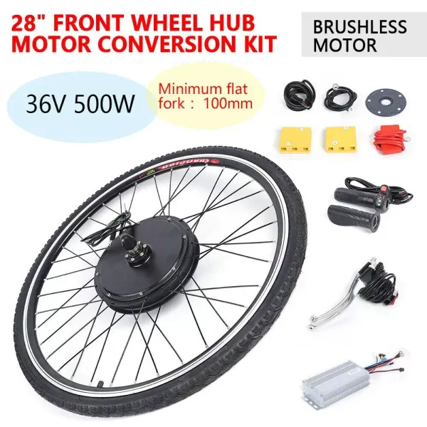 Kit de conversión para bicicleta eléctrica de 28 pulgadas, 36 V, 500 W, para rueda delantera