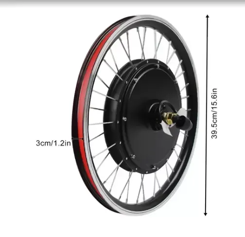 Kit de rueda delantera para bicicleta eléctrica de 20 pulgadas, 48 V, 1000 W, motor sin dientes, motor de buje para rueda delantera