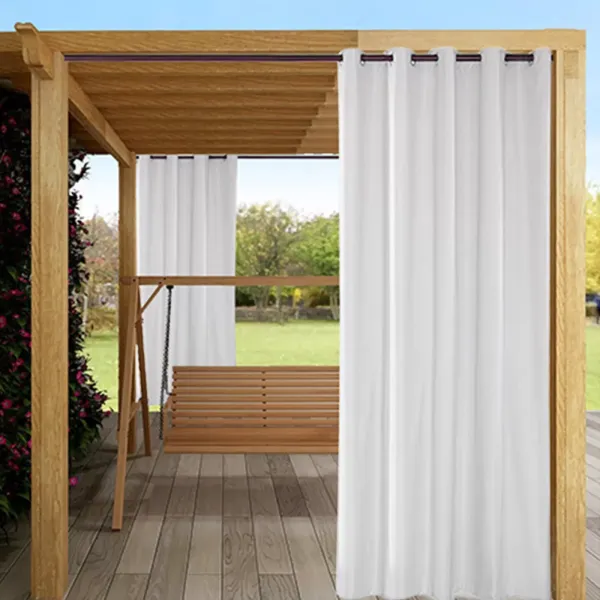 Cortina exterior resistente a la intemperievisual para balcón, terraza, etc, color BLANCO Cortina exterior resistente a la intemperievisual para balcón, terraza, etc, color BLANCO