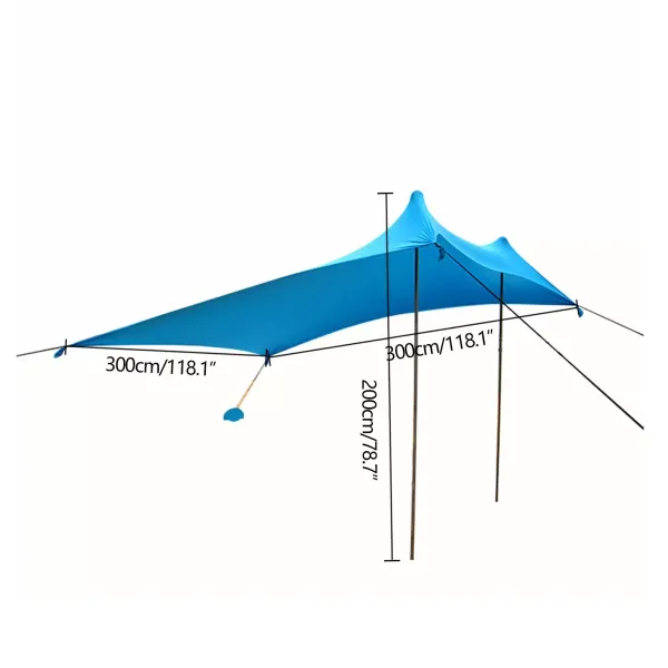 Tienda de campaña para playa, toldo portátil, protección solar, resistente al agua, para exterior, camping, refugio de playa, 3 x 3 x 2 m, azul