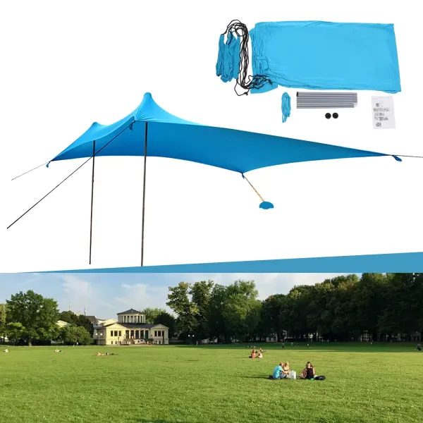 Tienda de campaña para playa, toldo portátil, protección solar, resistente al agua, para exterior, camping, refugio de playa, 3 x 3 x 2 m, azul Tienda de campaña para playa, toldo portátil, protección solar, resistente al agua, para exterior, camping, refugio de playa, 3 x 3 x 2 m, azul