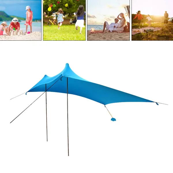 Tienda de campaña para playa, toldo portátil, protección solar, resistente al agua, para exterior, camping, refugio de playa, 3 x 3 x 2 m, azul
