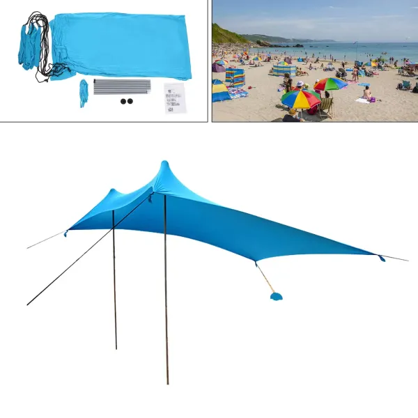 Tienda de campaña para playa, toldo portátil, protección solar, resistente al agua, para exterior, camping, refugio de playa, 3 x 3 x 2 m, azul Tienda de campaña para playa, toldo portátil, protección solar, resistente al agua, para exterior, camping, refugio de playa, 3 x 3 x 2 m, azul