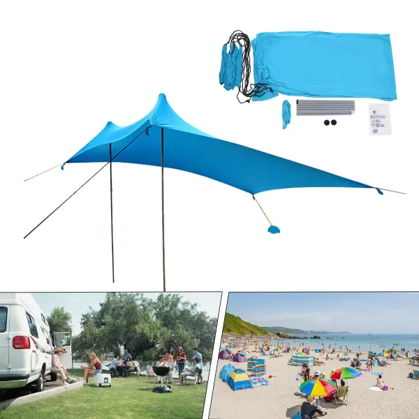 Tienda de campaña para playa, toldo portátil, protección solar, resistente al agua, para exterior, camping, refugio de playa, 3 x 3 x 2 m, azul