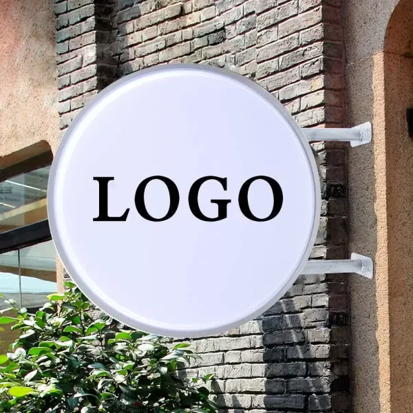 Publicidad de luz LED, doble cara, impermeable, letrero luminoso, 50 cm