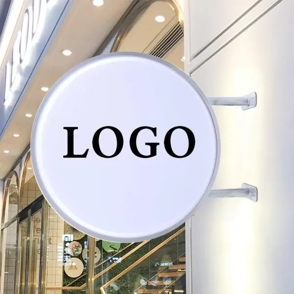 Publicidad de luz LED, doble cara, impermeable, letrero luminoso, 50 cm