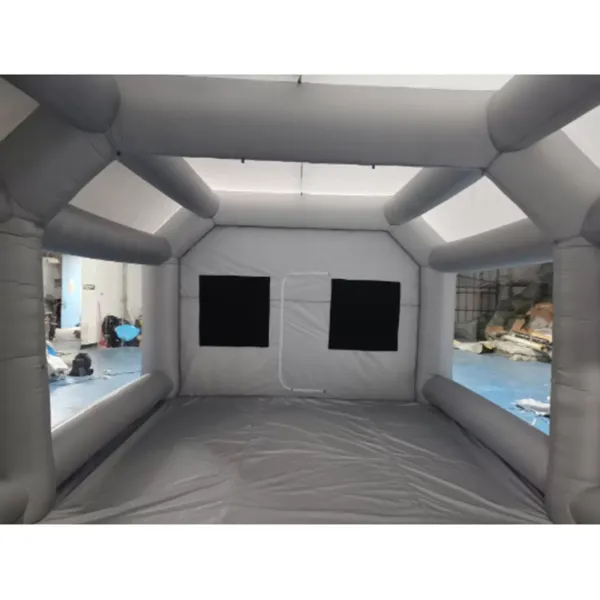 8 x 4 x 3 m portátil cabina de pulverización inflable con ventana transparente y filtración de aire, cabina de pintura de tela Oxford PVC