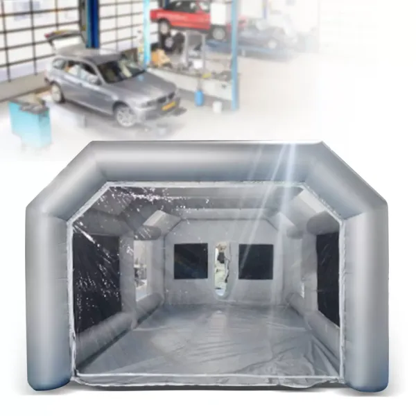 8 x 4 x 3 m portátil cabina de pulverización inflable con ventana transparente y filtración de aire, cabina de pintura de tela Oxford PVC