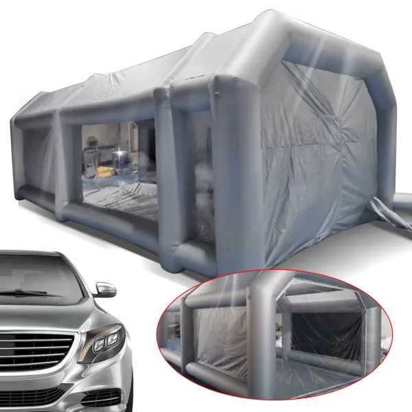 8 x 4 x 3 m portátil cabina de pulverización inflable con ventana transparente y filtración de aire, cabina de pintura de tela Oxford PVC 8 x 4 x 3 m portátil cabina de pulverización inflable con ventana transparente y filtración de aire, cabina de pintura de tela Oxford PVC