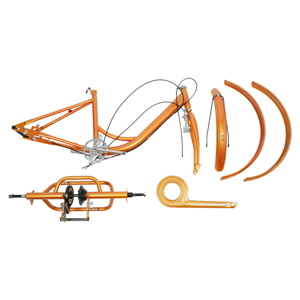 Triciclo para adultos de 24 pulgadas, altura ajustable con cojines, 6 velocidades, color amarillo