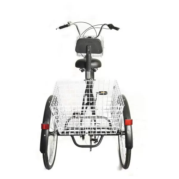 Triciclo de 24 pulgadas, 7 velocidades, 3 ruedas, bicicleta con cesta de la compra para adultos, personas mayores