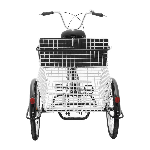 Triciclo de 20 pulgadas para adultos, Bicicleta de 3 ruedas con cesta de la compra