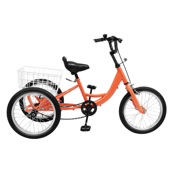Triciclo Bicicleta de 3 Ruedas de Una Sola Velocidad de 16 Pulgadas, Triciclo Infantil con Cesta Triciclo Bicicleta de 3 Ruedas de Una Sola Velocidad de 16 Pulgadas, Triciclo Infantil con Cesta