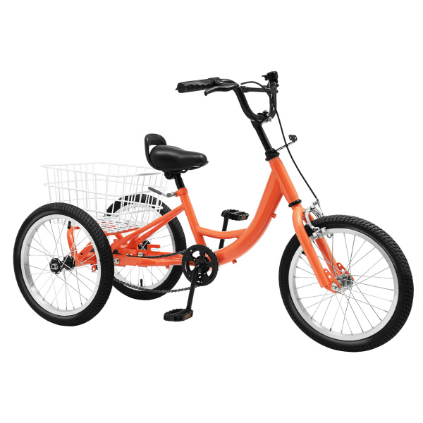 Triciclo Bicicleta de 3 Ruedas de Una Sola Velocidad de 16 Pulgadas, Triciclo Infantil con Cesta