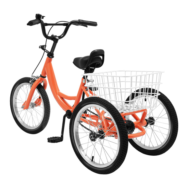 Triciclo Bicicleta de 3 Ruedas de Una Sola Velocidad de 16 Pulgadas, Triciclo Infantil con Cesta