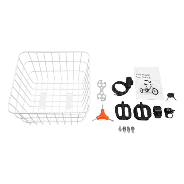 Triciclo Bicicleta de 3 Ruedas de Una Sola Velocidad de 16 Pulgadas, Triciclo Infantil con Cesta Triciclo Bicicleta de 3 Ruedas de Una Sola Velocidad de 16 Pulgadas, Triciclo Infantil con Cesta
