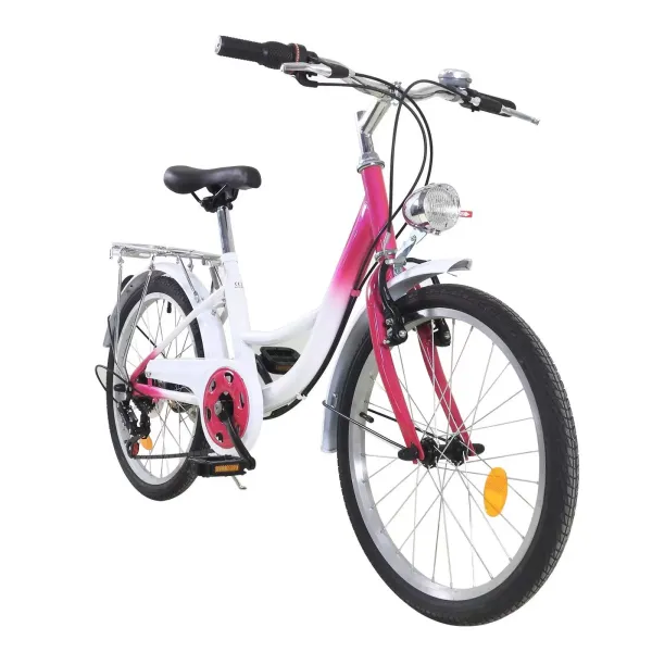 Bicicleta infantil de 20 pulgadas para niños y niñas, 6 velocidades, bicicleta de montaña con lámpara para 12-16 años Bicicleta infantil de 20 pulgadas para niños y niñas, 6 velocidades, bicicleta de montaña con lámpara para 12-16 años