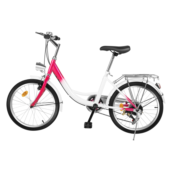 Bicicleta infantil de 20 pulgadas para niños y niñas, 6 velocidades, bicicleta de montaña con lámpara para 12-16 años