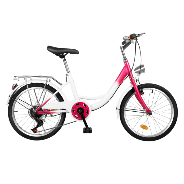 Bicicleta infantil de 20 pulgadas para niños y niñas, 6 velocidades, bicicleta de montaña con lámpara para 12-16 años Bicicleta infantil de 20 pulgadas para niños y niñas, 6 velocidades, bicicleta de montaña con lámpara para 12-16 años