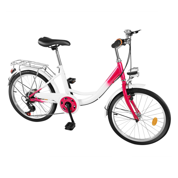 Bicicleta infantil de 20 pulgadas para niños y niñas, 6 velocidades, bicicleta de montaña con lámpara para 12-16 años Bicicleta infantil de 20 pulgadas para niños y niñas, 6 velocidades, bicicleta de montaña con lámpara para 12-16 años