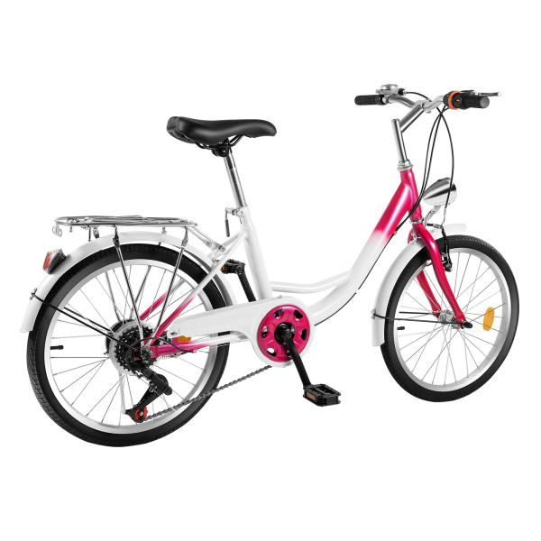 Bicicleta infantil de 20 pulgadas para niños y niñas, 6 velocidades, bicicleta de montaña con lámpara para 12-16 años Bicicleta infantil de 20 pulgadas para niños y niñas, 6 velocidades, bicicleta de montaña con lámpara para 12-16 años