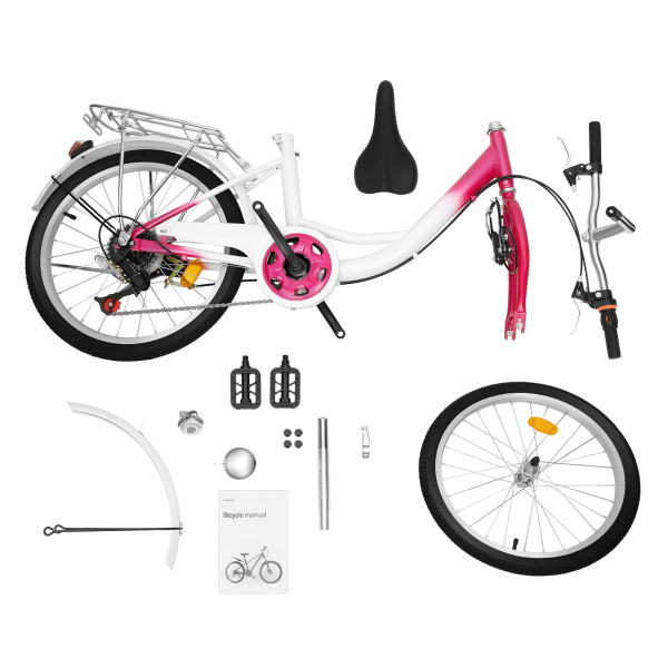 Bicicleta infantil de 20 pulgadas para niños y niñas, 6 velocidades, bicicleta de montaña con lámpara para 12-16 años Bicicleta infantil de 20 pulgadas para niños y niñas, 6 velocidades, bicicleta de montaña con lámpara para 12-16 años