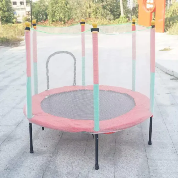 Cama elástica infantil de 140 cm, con red completa, para exteriores, resistencia de 70kg
