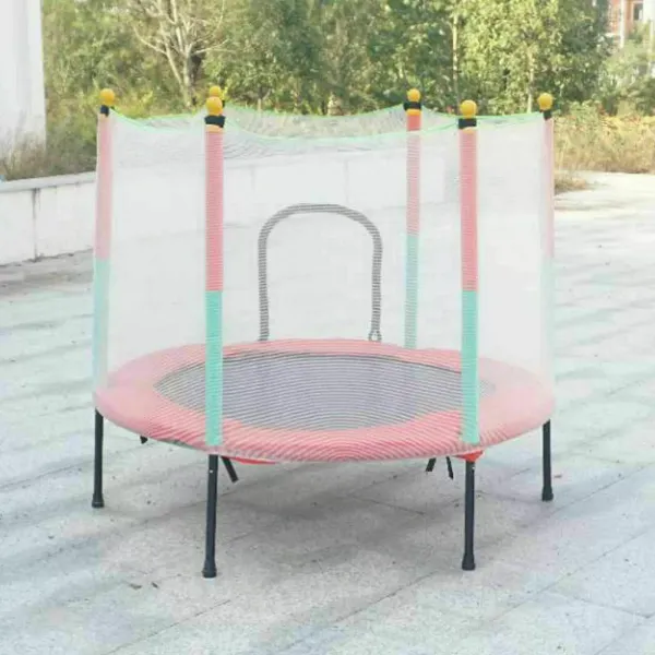 Cama elástica infantil de 140 cm, con red completa, para exteriores, resistencia de 70kg