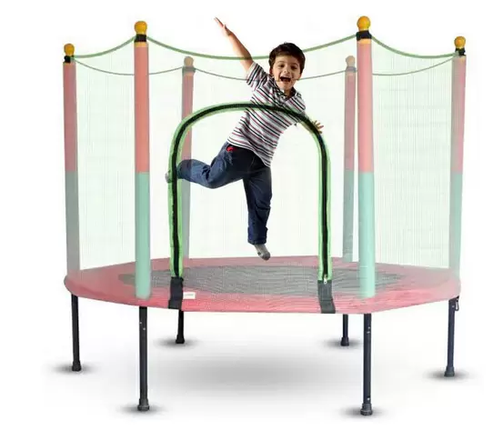 Cama elástica infantil de 140 cm, con red completa, para exteriores, resistencia de 200 kg