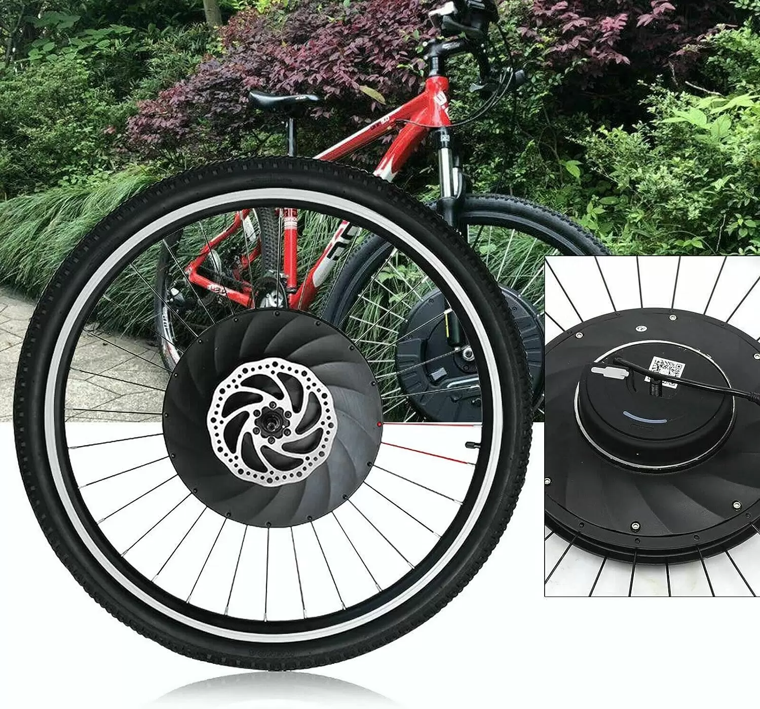 CNCEST Kit de conversión para bicicleta eléctrica, 36 V, 240 W, bicicleta eléctrica, rueda delantera y motor