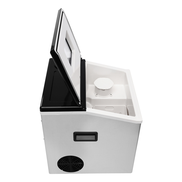150-180W Máquina para hacer hielo picado y cubitos de hielo, Pantalla LCD, 12-22 min/32 piezas de hielo, Hielo cuadrado, 37,5 x 39,5 x 42 cm