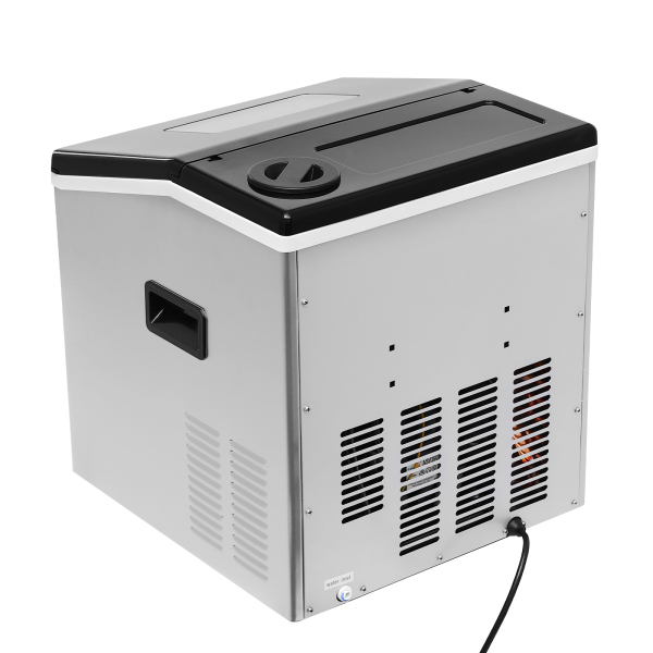 150-180W Máquina para hacer hielo picado y cubitos de hielo, Pantalla LCD, 12-22 min/32 piezas de hielo, Hielo cuadrado, 37,5 x 39,5 x 42 cm