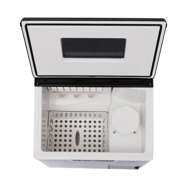 150-180W Máquina para hacer hielo picado y cubitos de hielo, Pantalla LCD, 12-22 min/32 piezas de hielo, Hielo cuadrado, 37,5 x 39,5 x 42 cm